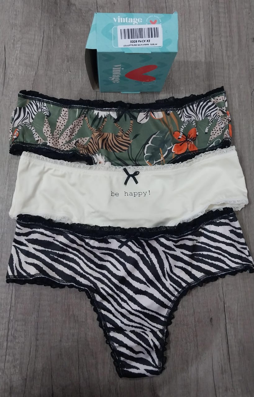 LadyVictoria - Lenceria por mayor - Pack X3 Culotteless Microfibra