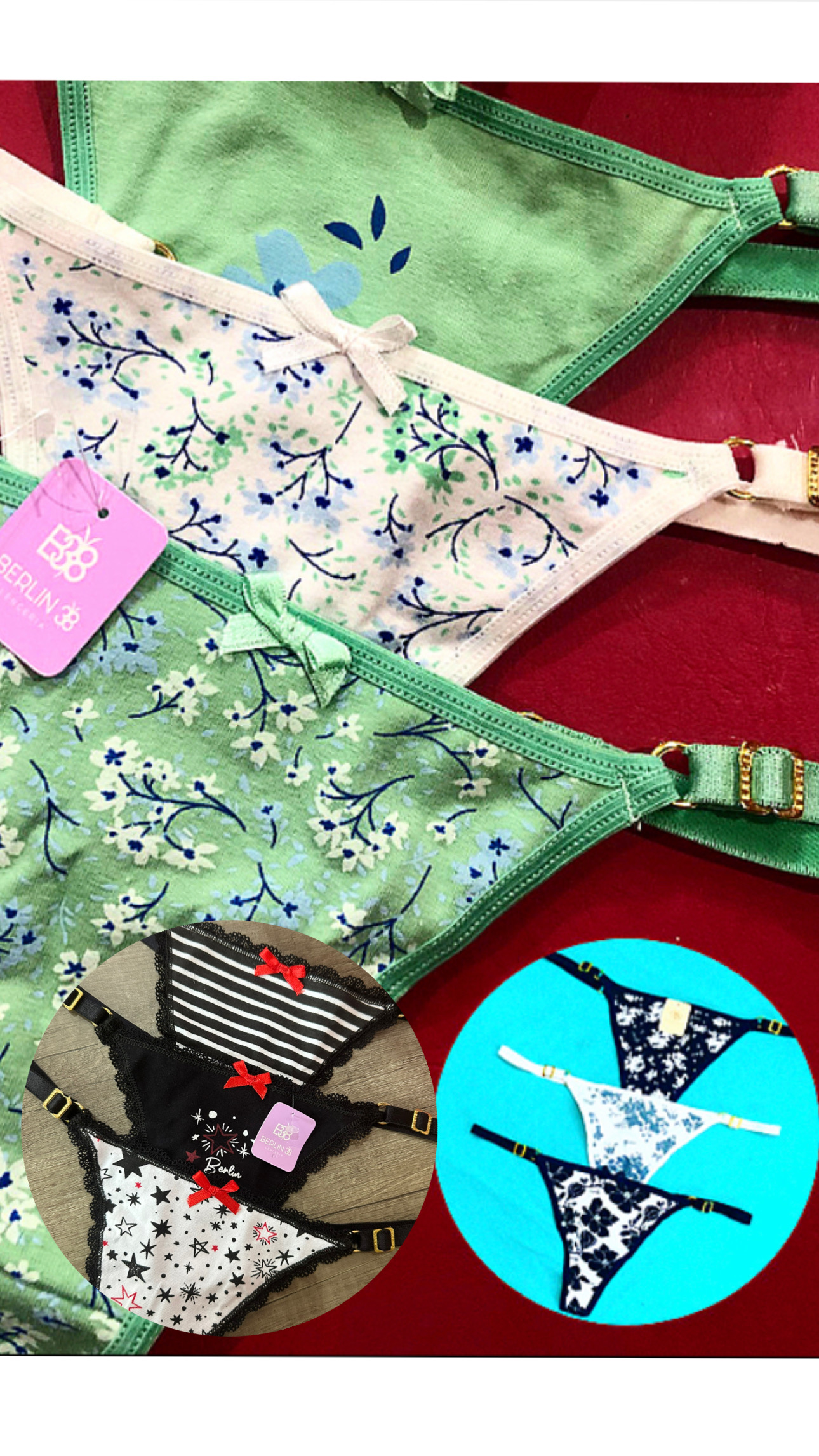 LadyVictoria - Lenceria por mayor - TANGA REGULABLE ESTAMPADA