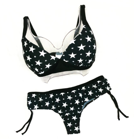 LadyVictoria - Lenceria por mayor - DIN DAN BIKINI 2 PZAS TAZA SOFT ESTRELLAS 