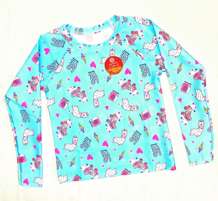 LadyVictoria - Lenceria por mayor - Remera de malla manga larga nena Celeste