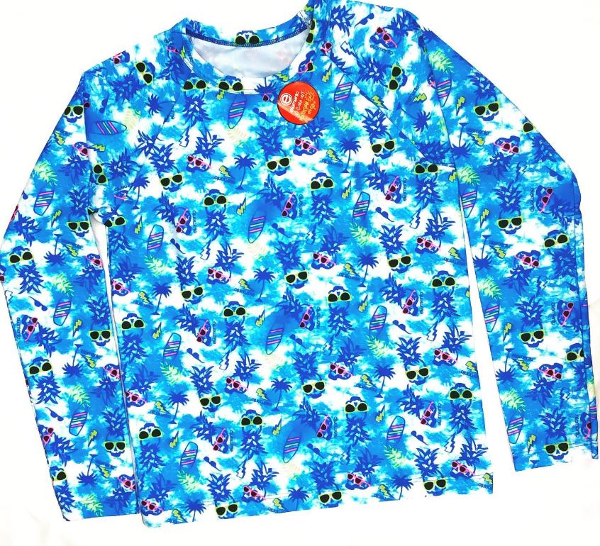 LadyVictoria - Lenceria por mayor - Remera de malla manga larga nene Azul Calaveras
