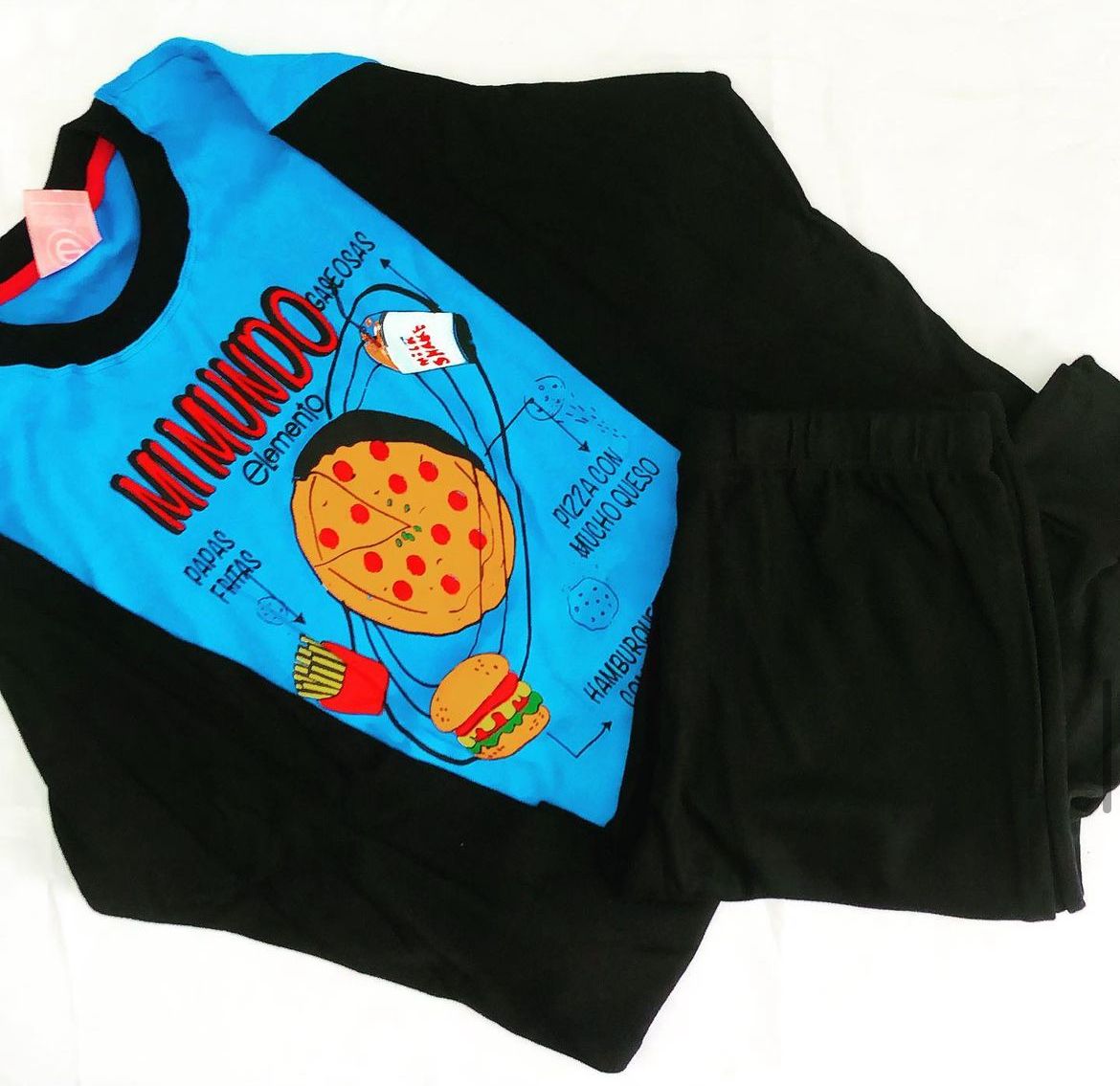 LadyVictoria - Lenceria por mayor - Pijama de invierno Nene Negro Az