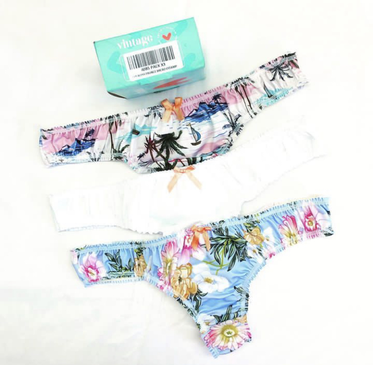 LadyVictoria - Lenceria por mayor - Pack x 3 Frunce palmeras Microfibra 