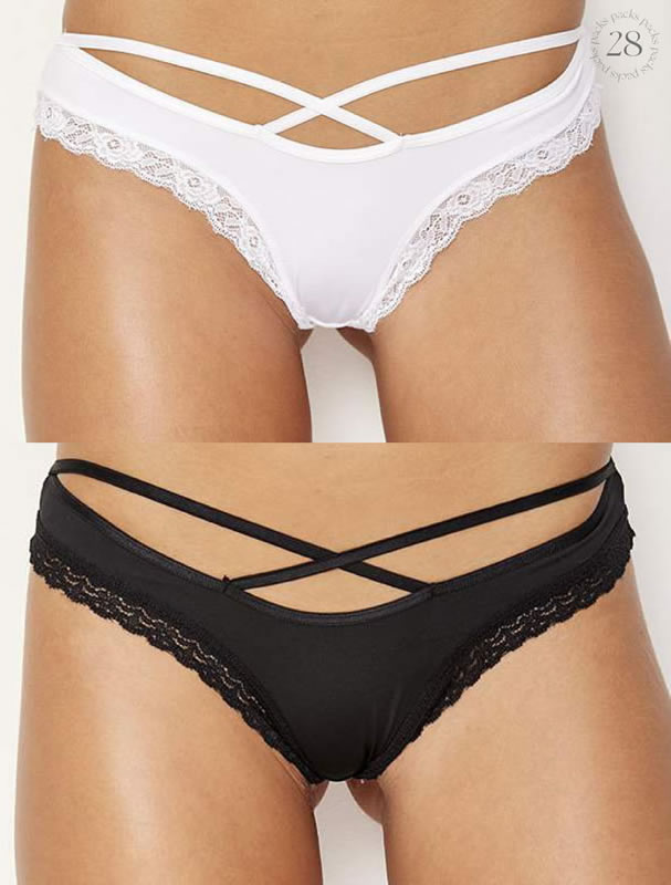 LadyVictoria - Lenceria por mayor - Pack x 3 less con tiras Cruzadas