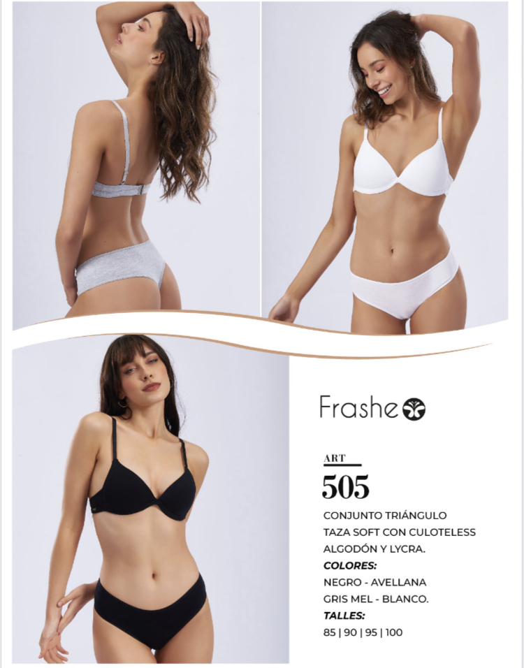 LadyVictoria - Lenceria por mayor - CONJUNTO TRIANGULO TAZA SOFT C/ CULOTTE LESS