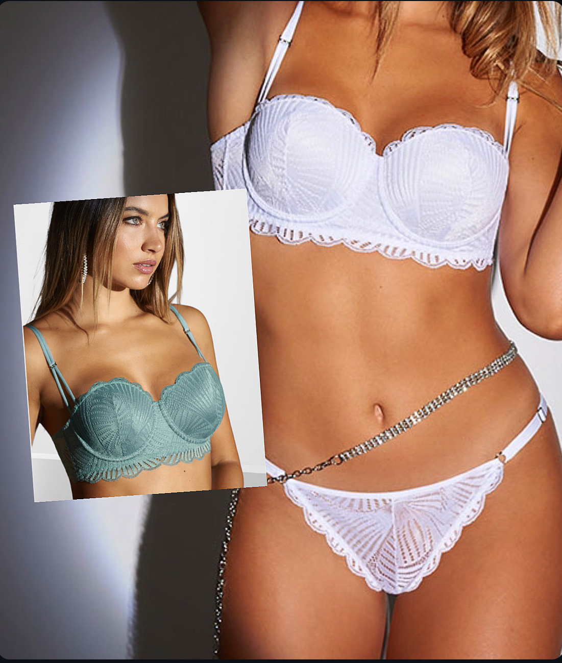LadyVictoria - Lenceria por mayor - Conjunto Puntilla Corpio Tasa Soft y Tanga Less