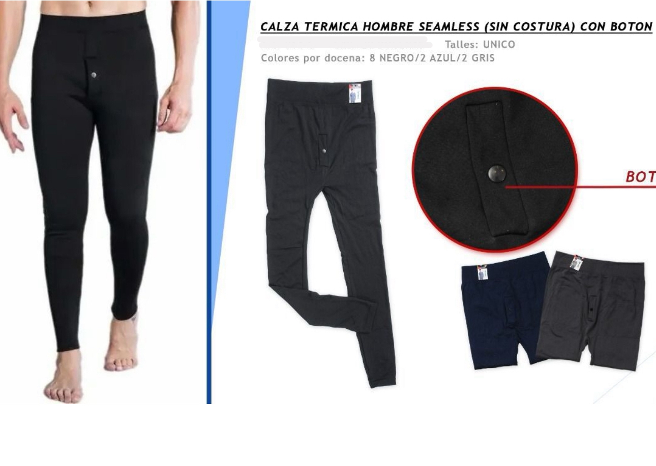 LadyVictoria - Lenceria por mayor - Calza Trmica Hombre con Botn 