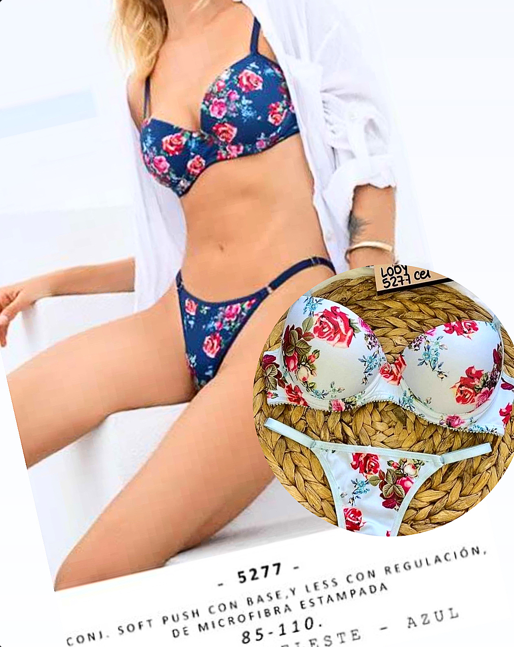 LadyVictoria - Lenceria por mayor - Conjunto Soft Push c/base de Microfibra y less