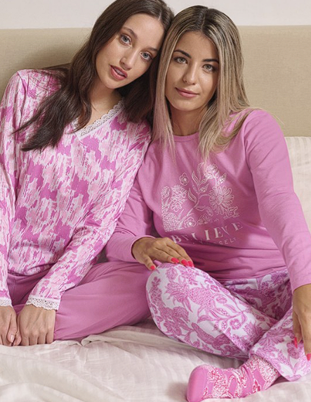 LadyVictoria - Lenceria por mayor - Pijama manga larga  Invierno