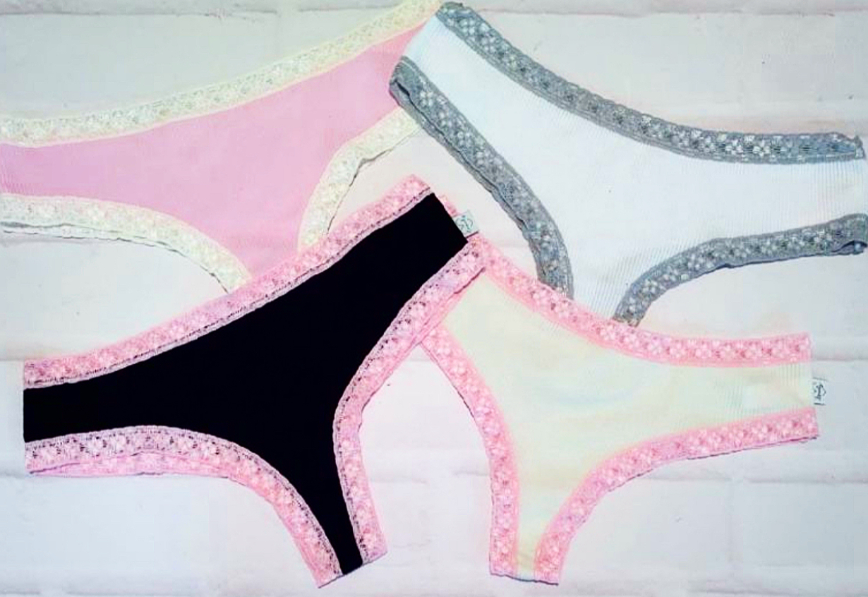 LadyVictoria - Lenceria por mayor - 12 Culotte Less Morales Alg con puntilla 