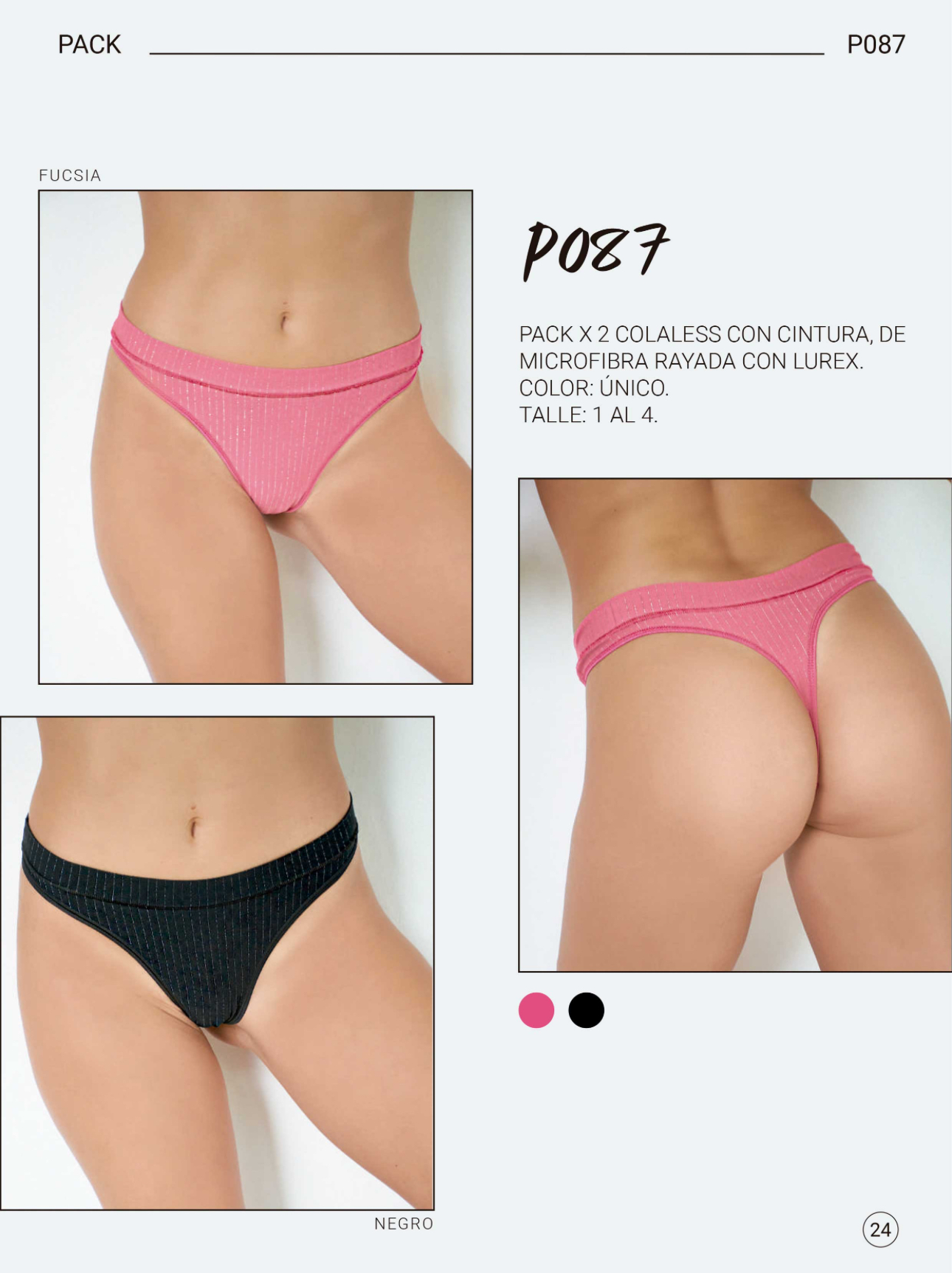 LadyVictoria - Lenceria por mayor - Pack x 2 Cola Less Microfibra c/ cintura Lubrex
