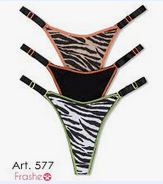 LadyVictoria - Lenceria por mayor - PACK X3 DE TANGA CAVADA DE ALGODN LYCRA CEBRA