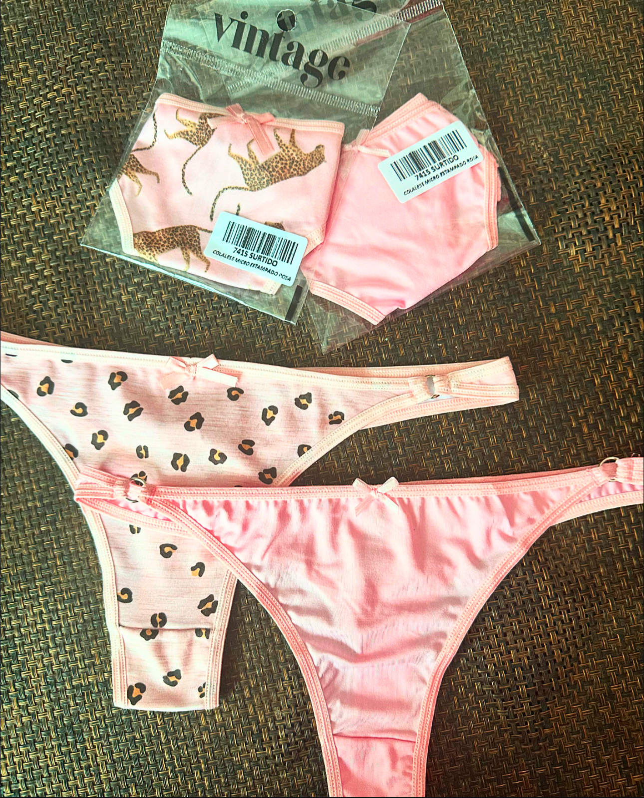 LadyVictoria - Lenceria por mayor - Pack x 2 Cola Less Rosa en Bolsitas