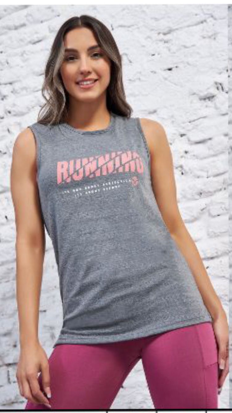 LadyVictoria - Lenceria por mayor - REMERA RUNNING SIN MANGA