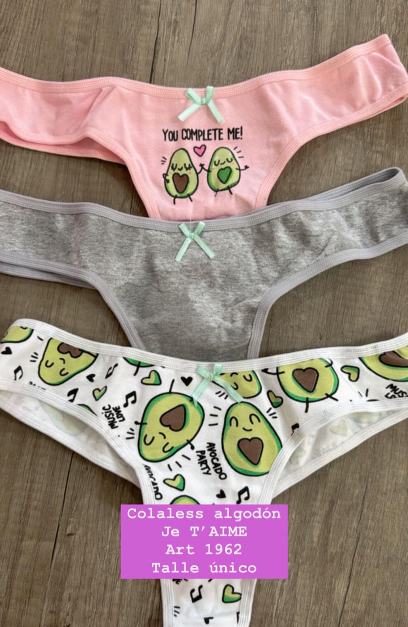 LadyVictoria - Lenceria por mayor - PACK X 3 COLA LESS DE ALGODON Y LYCRA