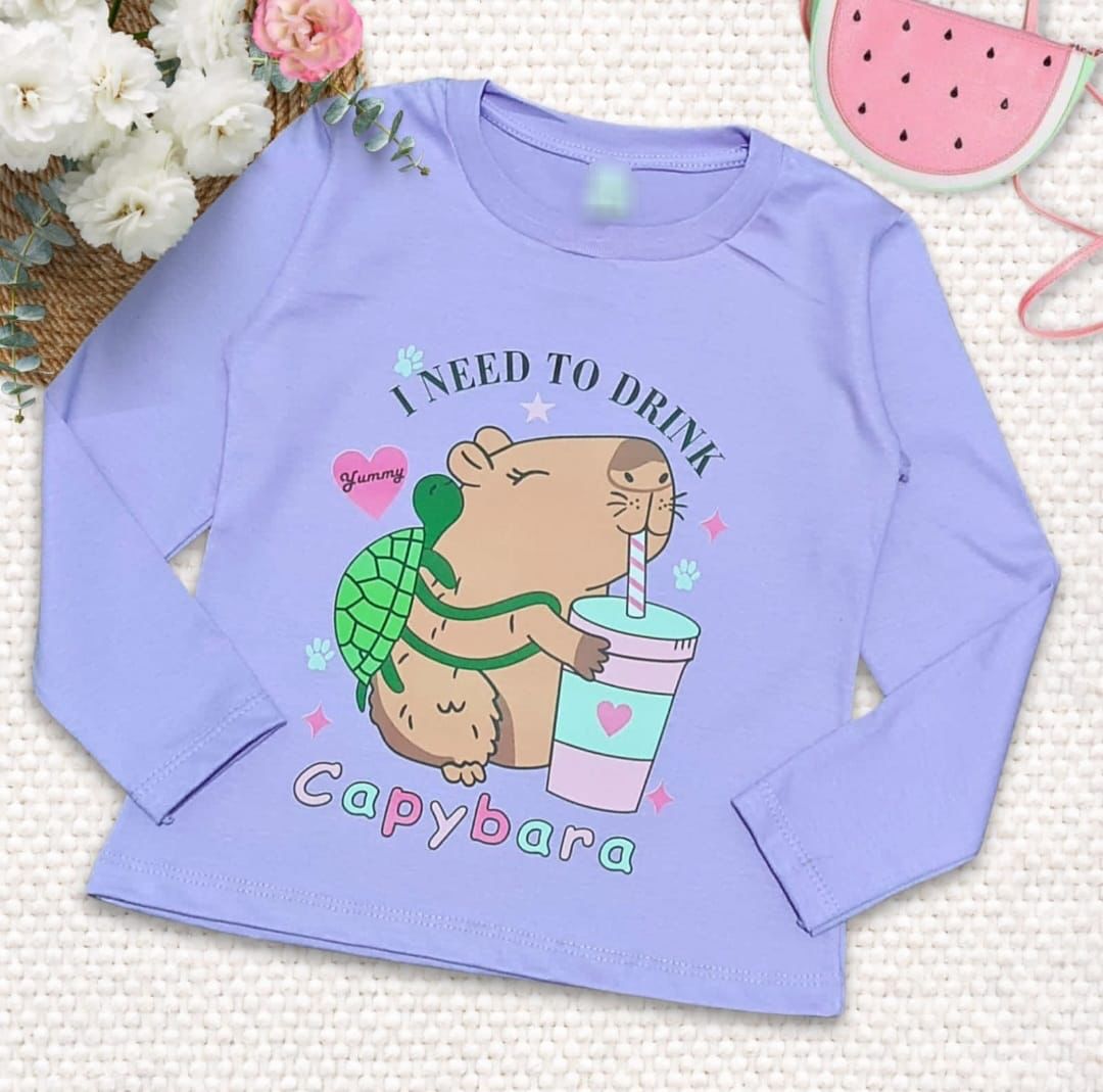 LadyVictoria - Lenceria por mayor - CAMISETA CAPIBARA MANGAS LARGAS ALG 
