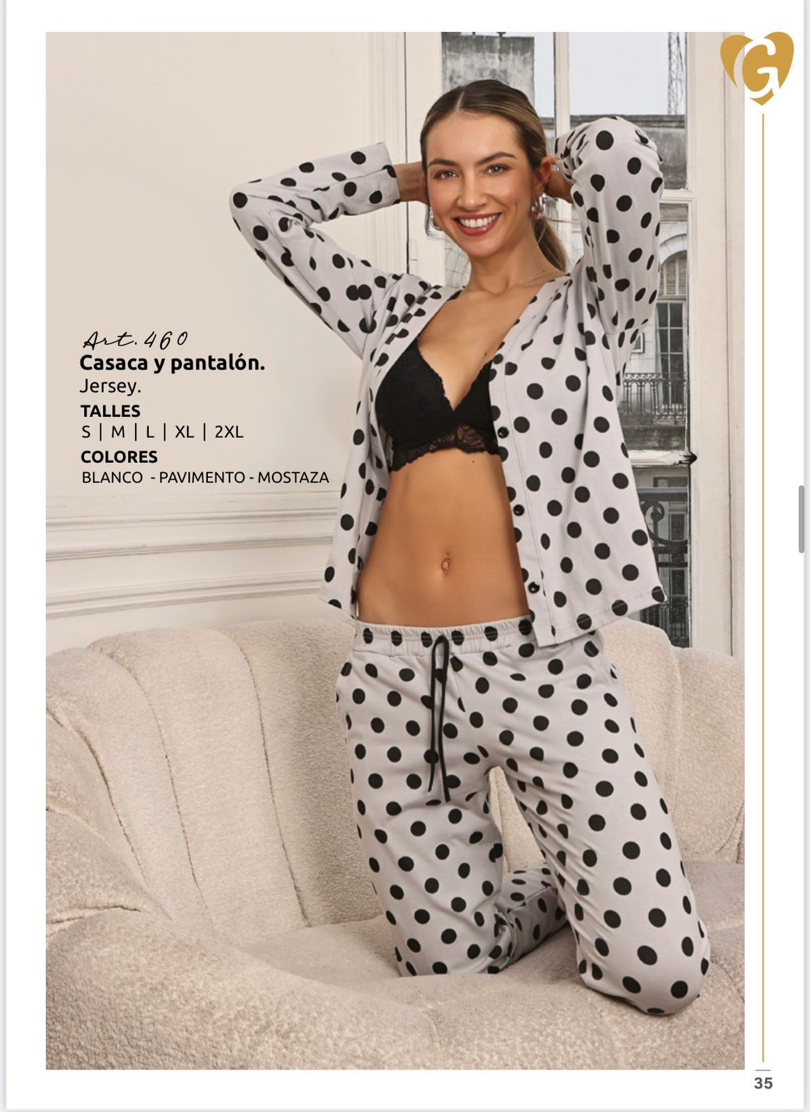LadyVictoria - Lenceria por mayor - PIJAMA 2 PIEZAS CAMISA Y PANTALON