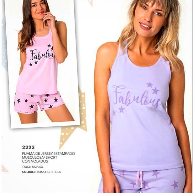 LadyVictoria - Lenceria por mayor - PIJAMA DE JERSEY ESTAMPADO