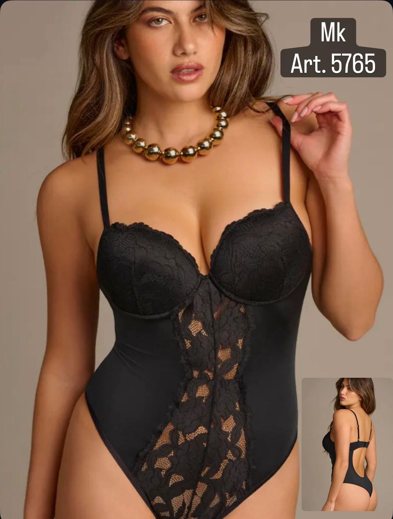 LadyVictoria - Lenceria por mayor - BODY MICROFIBRA Y ENCAJE TAZA SOFT