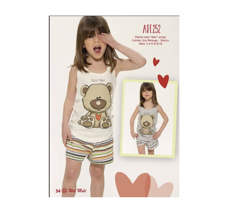 LadyVictoria - Lenceria por mayor - Pijama Nena Bear Jersey