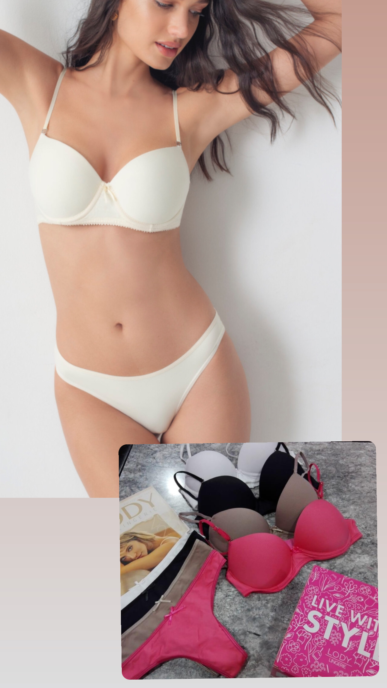 LadyVictoria - Lenceria por mayor - Conjunto taza soft con base