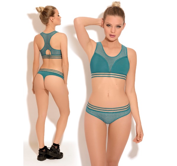 LadyVictoria - Lenceria por mayor - conjunto en microfibra lisa y red
