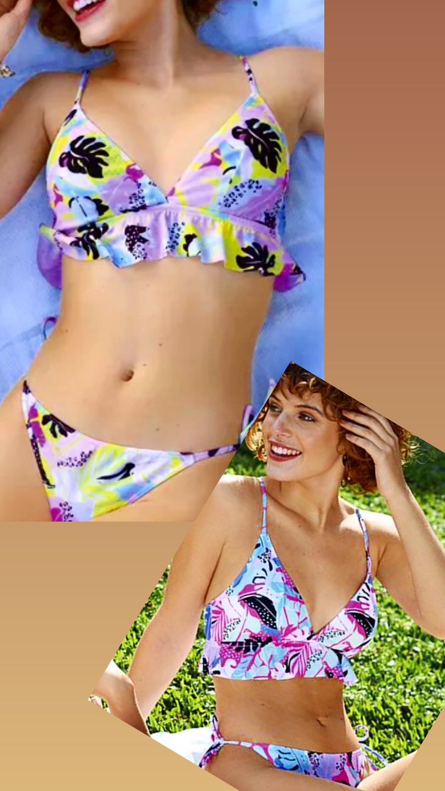 LadyVictoria - Lenceria por mayor - BIKINI MALLA TRINGULITO ESTAMPADO 