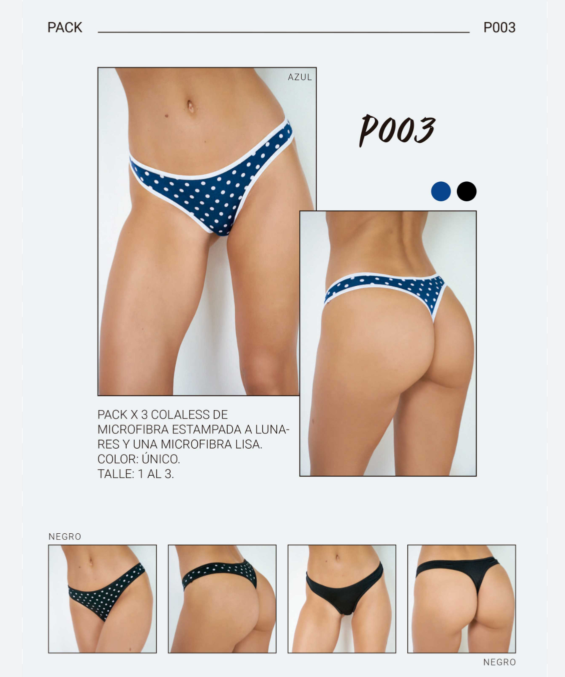LadyVictoria - Lenceria por mayor - PACK X3 LESS MICROFIBRA