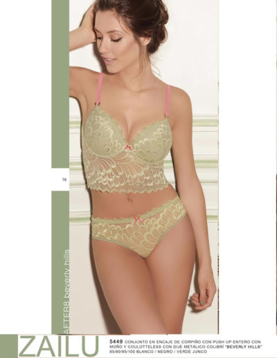 LadyVictoria - Lenceria por mayor - ZAILU CONJUNTO CON TAZA SOFT PUNTILLA TOP Y LESS